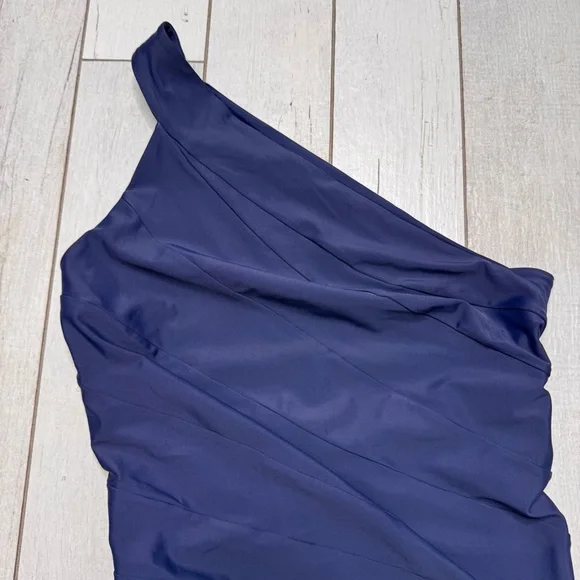 Summersalt Sidestroke One Piece One Shoulder Swimsuit Size 12 Navy Blue - Picture 4 of 9